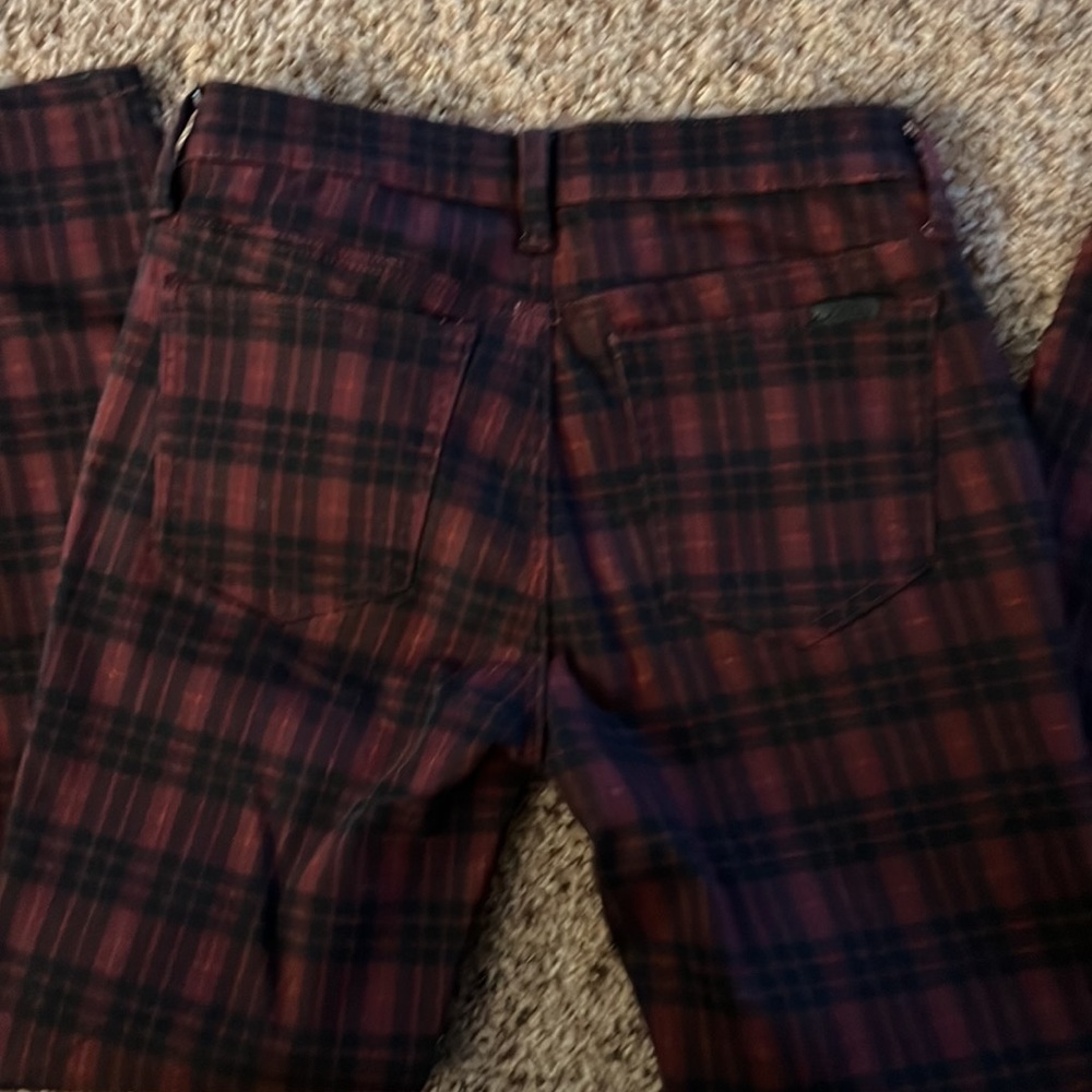 Joe's Jeans Womens 28 flawless the icon Mid Rise Skinny Ankle check Crimson - Picture 7 of 9